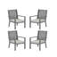 Ensemble de 4 chaises de patio en aluminium toutes saisons de 23 po avec coussins et structure épais