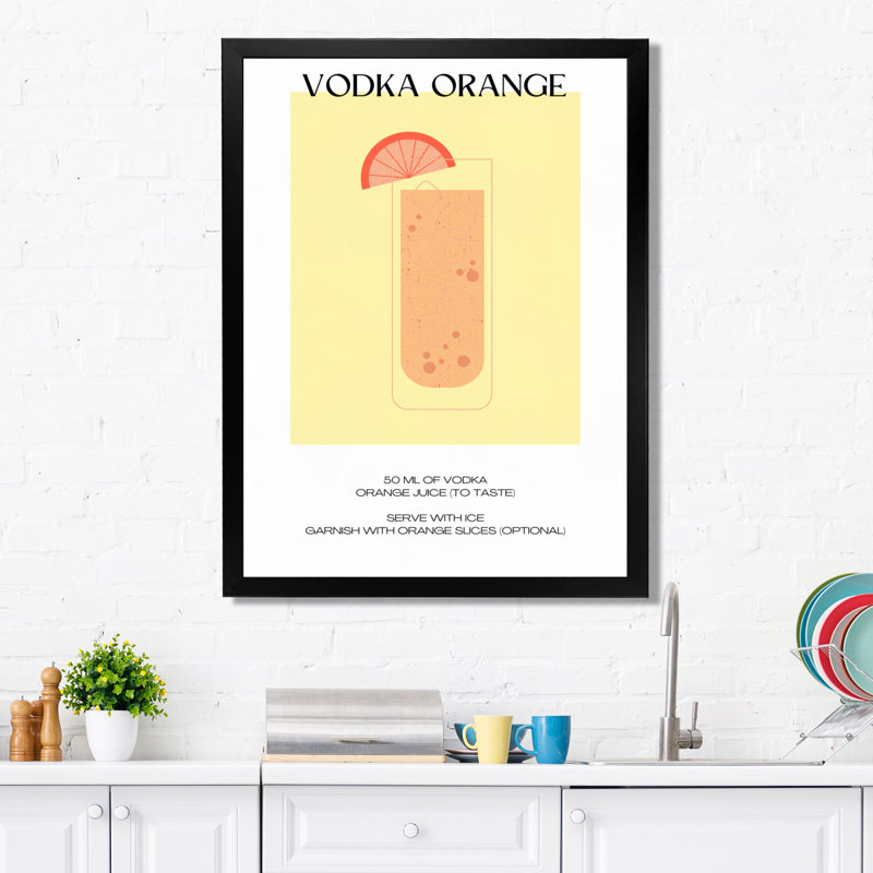 «Vodka Orange Punch Party», impression d'art mural, Cadre photo noir simple, H 40 po x l 30 po