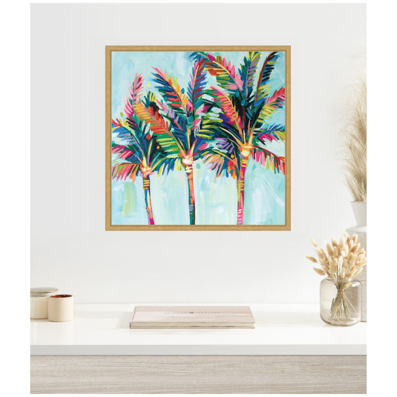 Rainbow Coconuts by Rachel Christopoulos Framed Canvas Wall Art Print, H 22 po x l 22 po