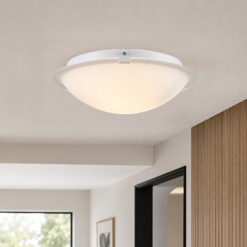 Braydon Glass Flush Mount, White