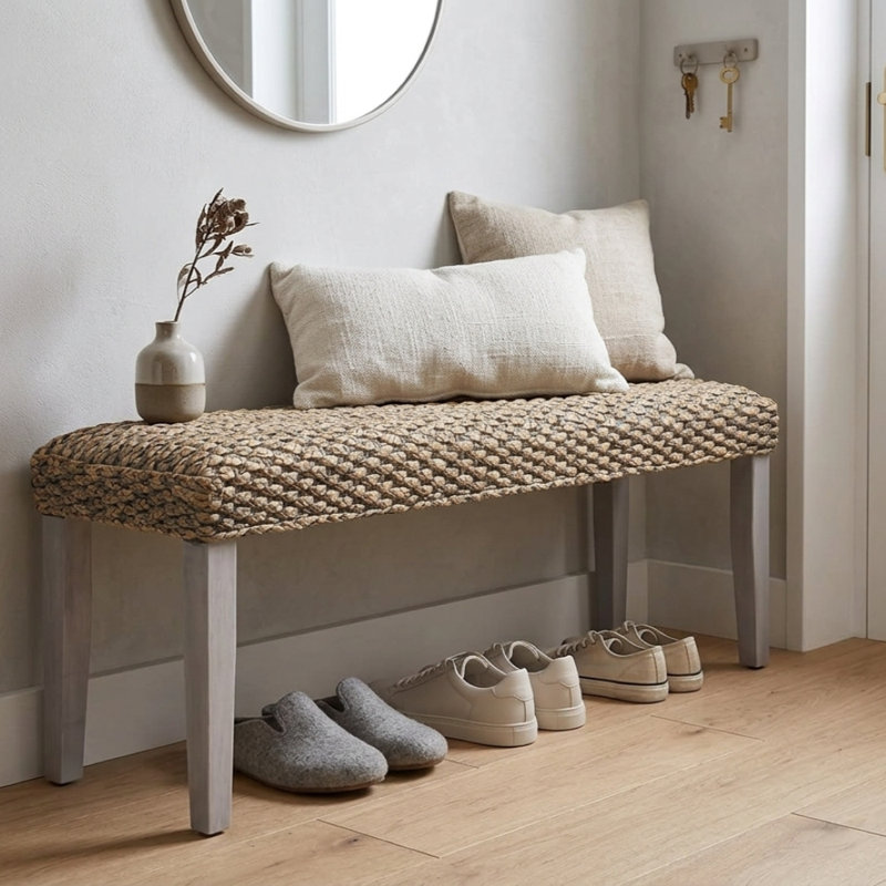 Brackett Indoor Wood Entryway Bench, Antique Gray, Gray