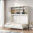 Wall Murphy Bed With Ample Storage Space And Chevron Stripes