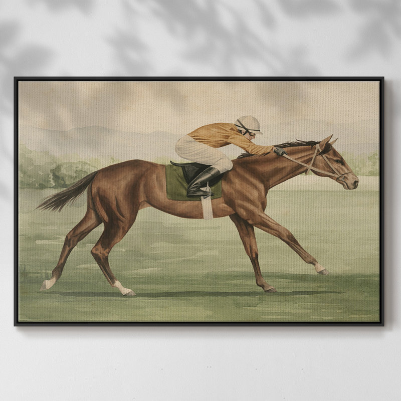 " Vintage Equestrian II ", Black, 25" H x 37" W x 2" D