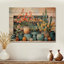 Aquarelle florale bleue I - poterie bohème sur bois