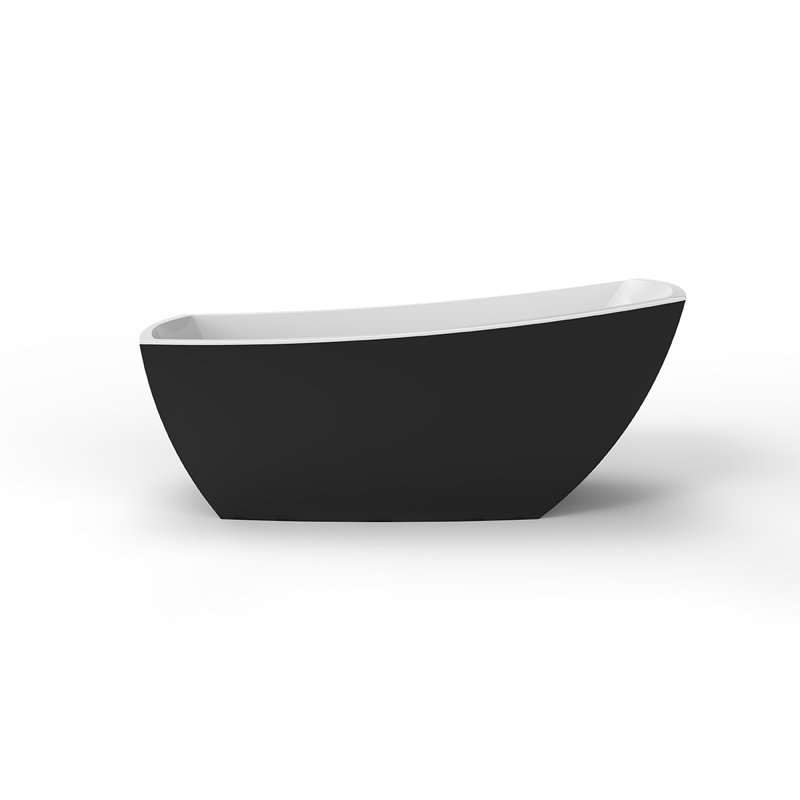 Baignoire de trempage autoportante en acrylique 59 po x 31 po Yori, Noir