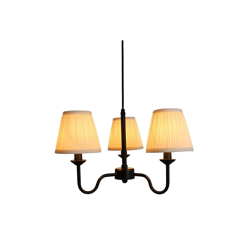 Lustre classique à 3 lumières Edna, Noir