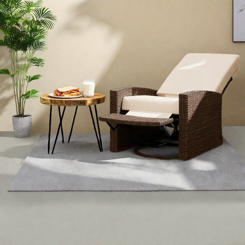 Fauteuil inclinable d'extérieur moderne, rotin et acier de qualité supérieure, détente confortable sur la terrasse