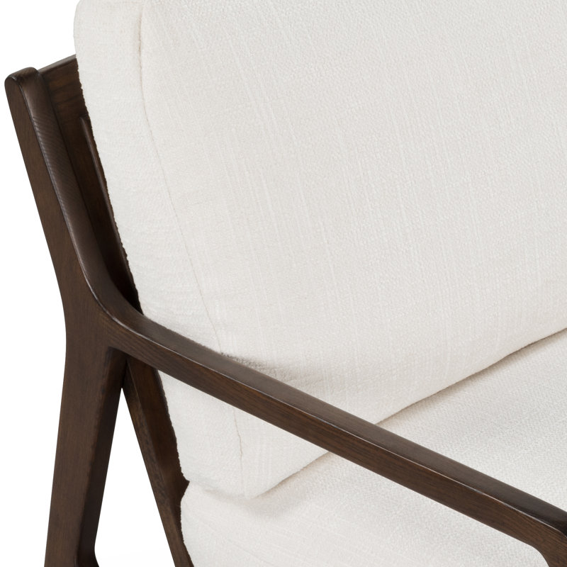 Lucas Armchair, Crosshatch Cream Basketweave/Walnut