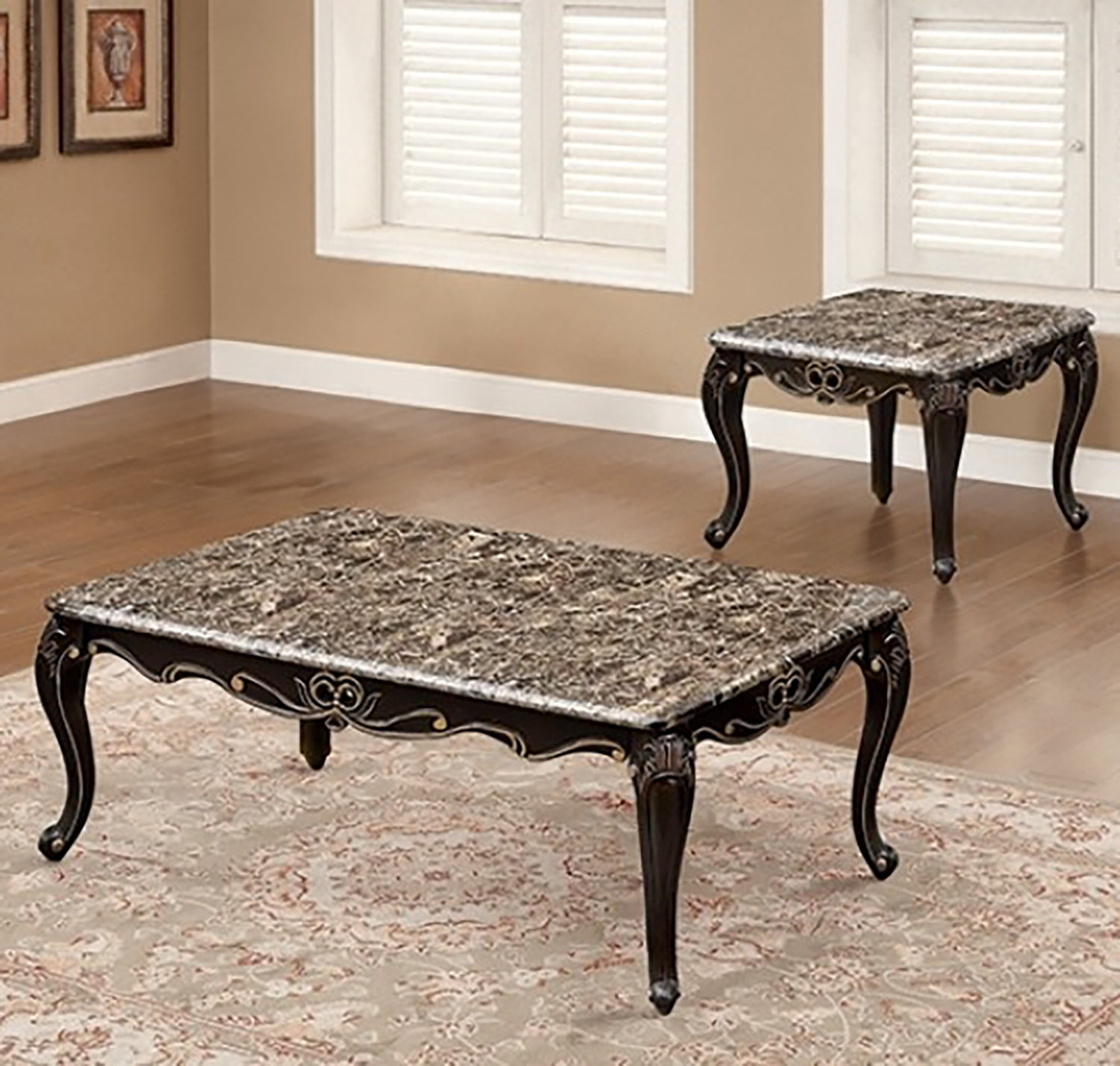 Cozzy Design Johniston 2-pcs Marble Top Living Room Table Set | Wayfair