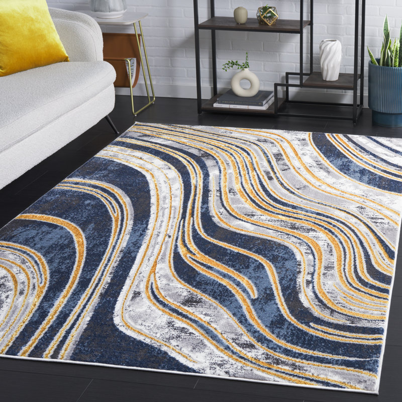 Lyli Performance Performance Abstract Rug, Rectangle 5'3" x 7'6"