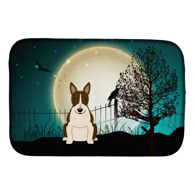 Tapis de séchage santaclara halloween effrayant terrier, Dark Brown/White