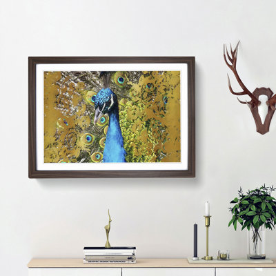 Dazzling Peacock Bird in Abstract - Picture Frame Painting Print