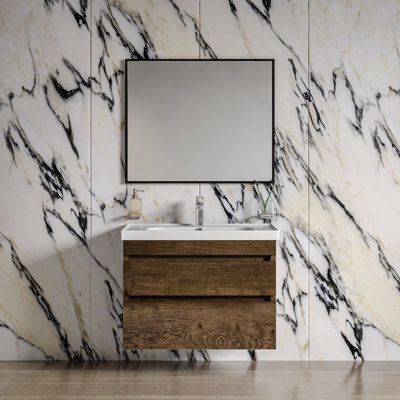 Atalyia 39.6'' Single Bathroom Vanity with Manufactured Wood Top