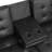 Black Futon Bed Of Contemporary Design, Upholstery, Biscuit Tufting, Ports, Drop - Down Table With Cup Holders, 32"h Height, 2 Seat Featuring Height