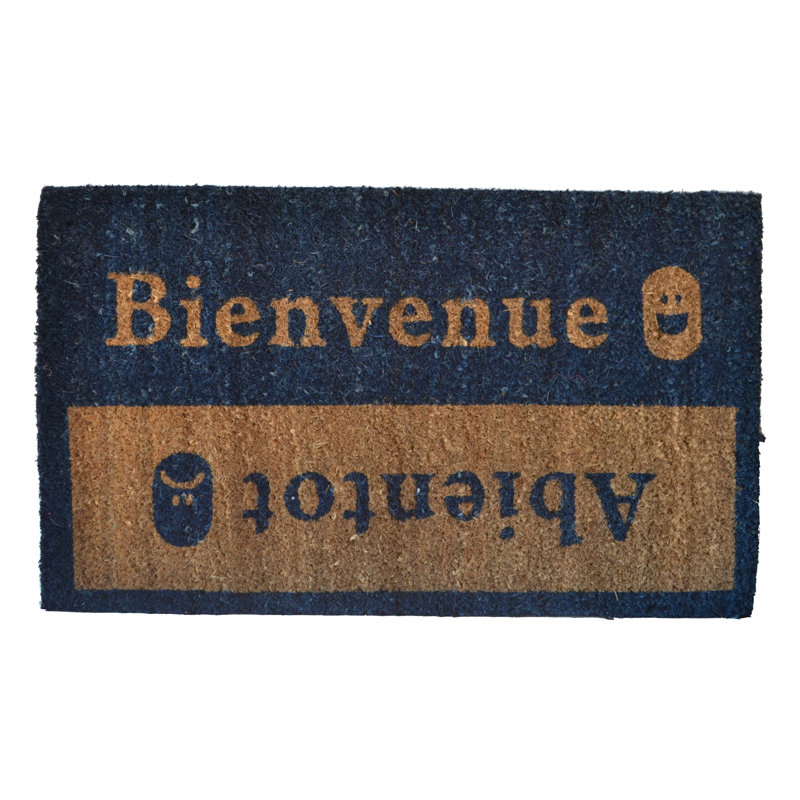 Beinvenue-abientot 30 po x 18 po tapis de porte extérieur antidérapant Ladoga, Rectangle 1 pi 6 po x 2 pi 6 po