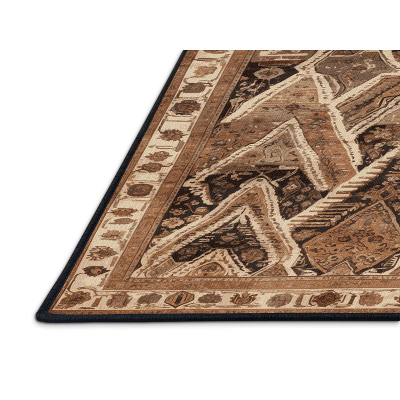 Tapis brun lavable à la machine, Carré 3 pi