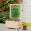 1 lit de jardin surélevé en bois de 40 po avec treillis pour vignes grimpantes-107837240