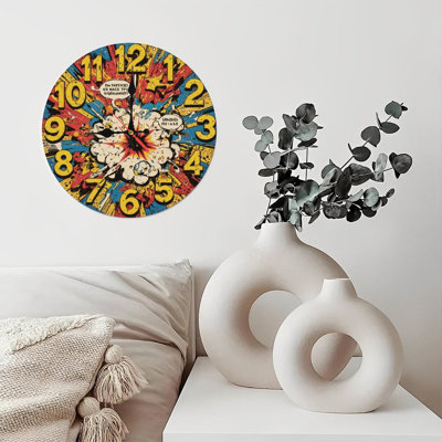 Exploding Clock Face Comic Art