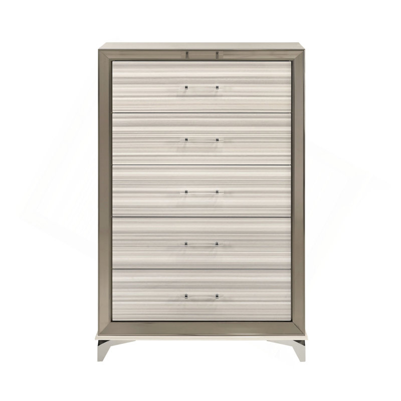 Commode verticale chic à 5 tiroirs