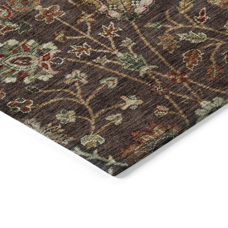 Red Synthetic Washable Rectangular 3' x 5' Area Rug
