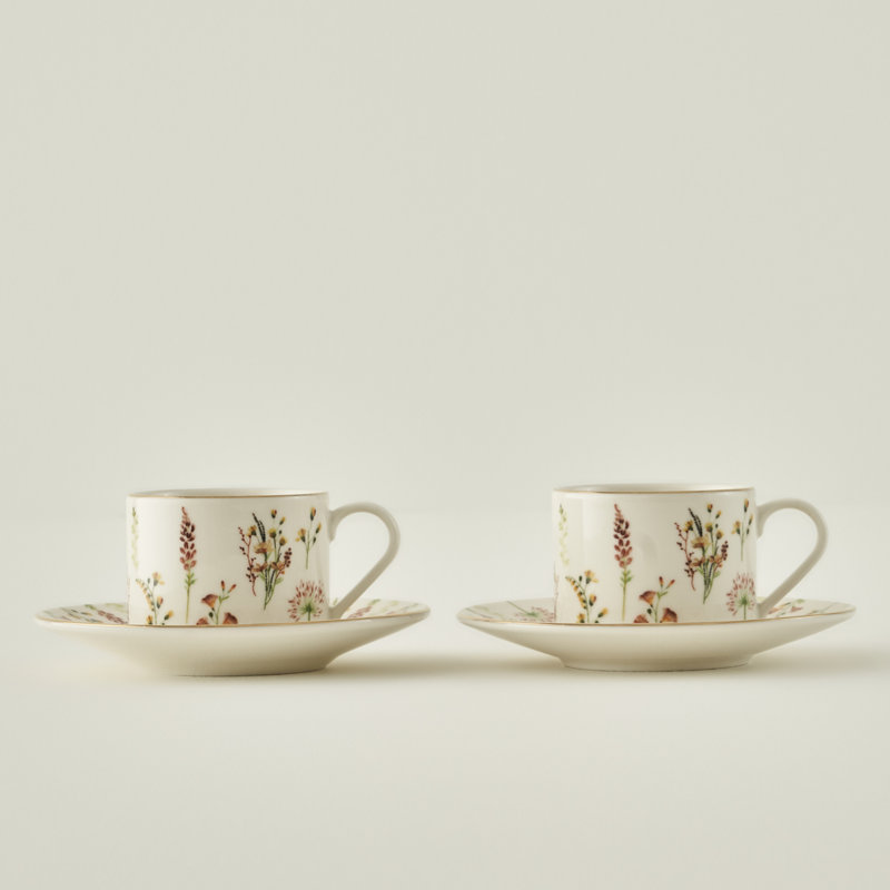 Flores Porcelain Tea Cup (Set Of 2)