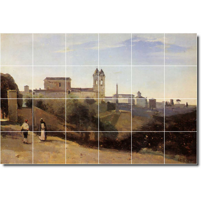 Carreau de céramique décorative 36 po x 24 po 6 po x 6 po, Village 02114