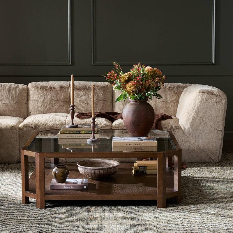 JENZEN Glass Top Single Coffee Table