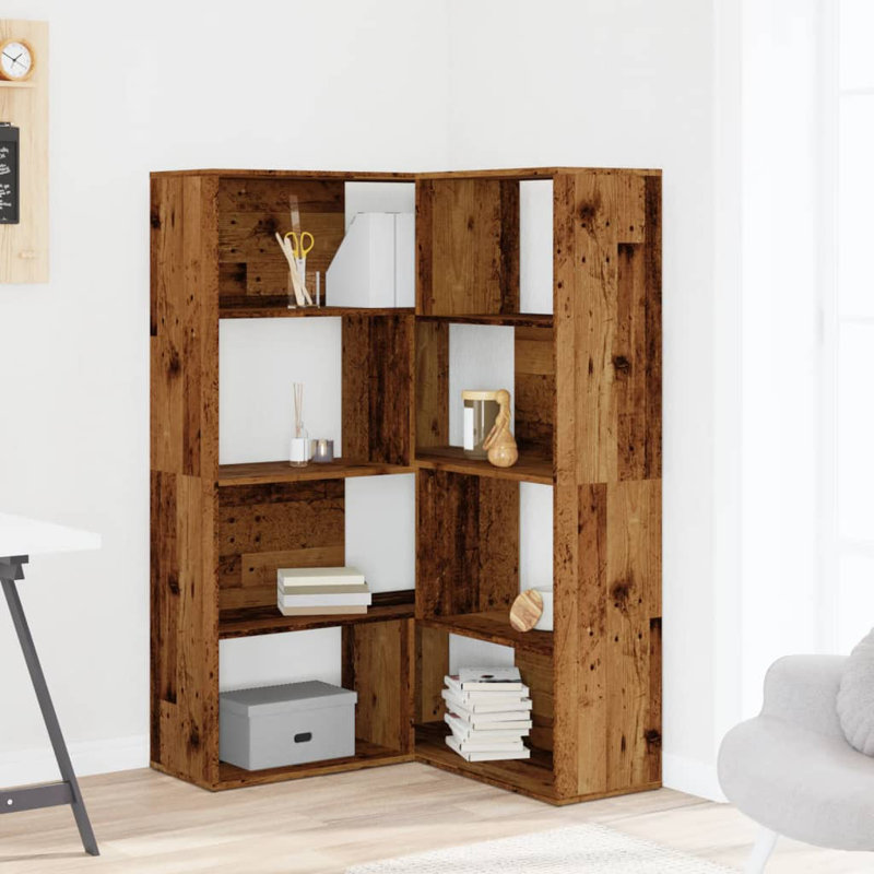 Azamat 140cm H x 85cm W Bookcase, Old Wood
