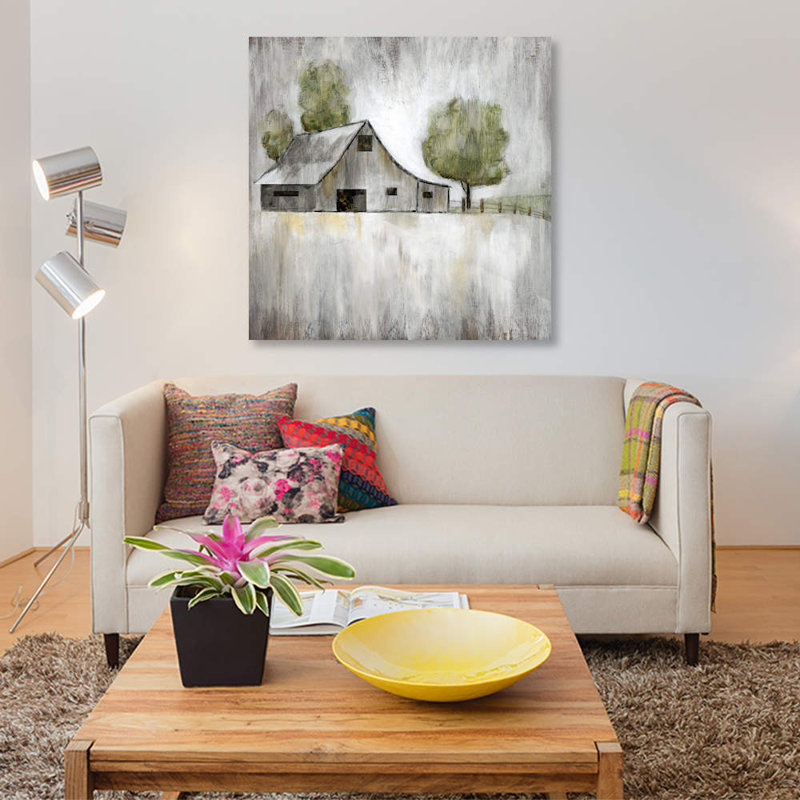 «Weathered Barn», reproduction de photo sur toile, H 18 po x l 18 po x P 1,5 po, Toile tendue, Pas de tapis