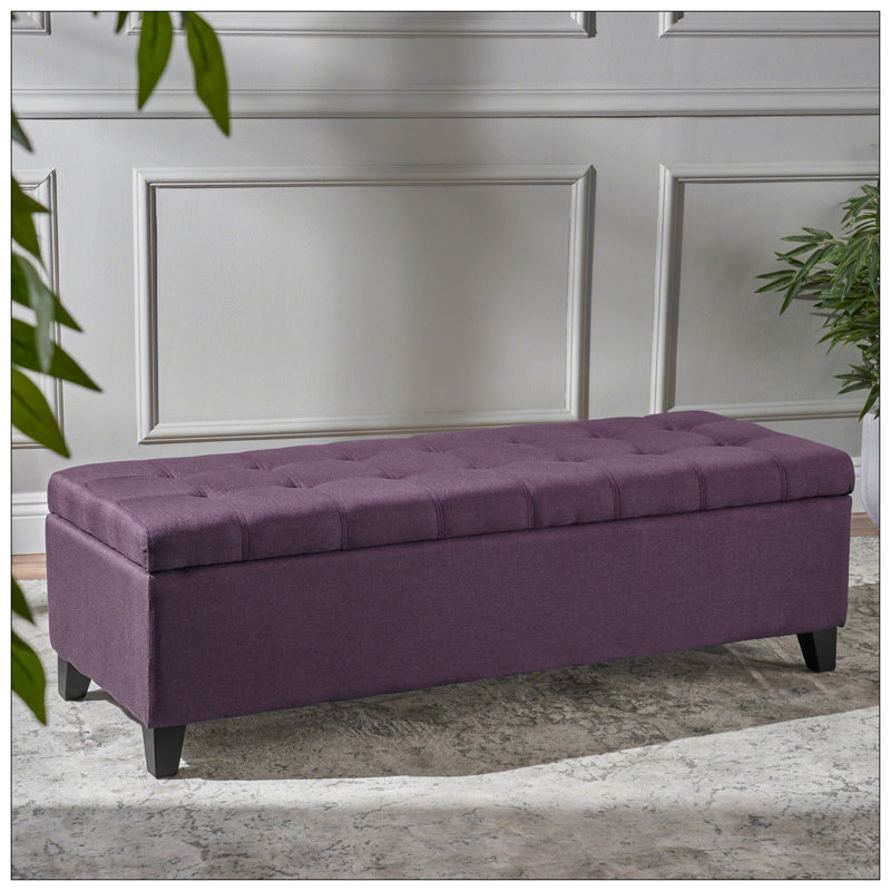 Banc repose-pieds capitonné avec rangement rembourré
