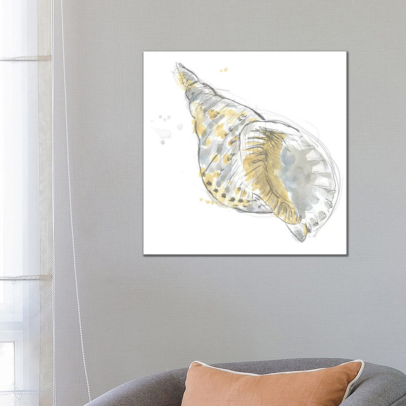 Citron Shell Sketch II by June Erica Vess - Wrapped Canvas Gallery-Wrapped Canvas Giclée, 66.04 cm H x 66.04 cm W