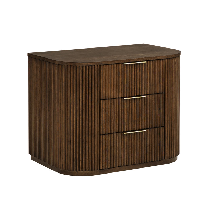 Table de chevet en bois massif Queensbury, Brun
