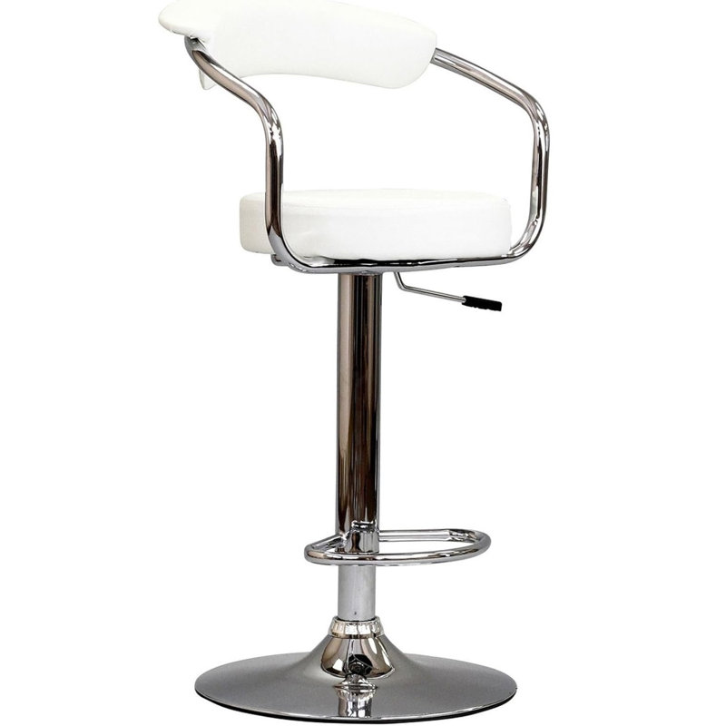Tabouret pivotant à hauteur réglable Atalanta, Blanc