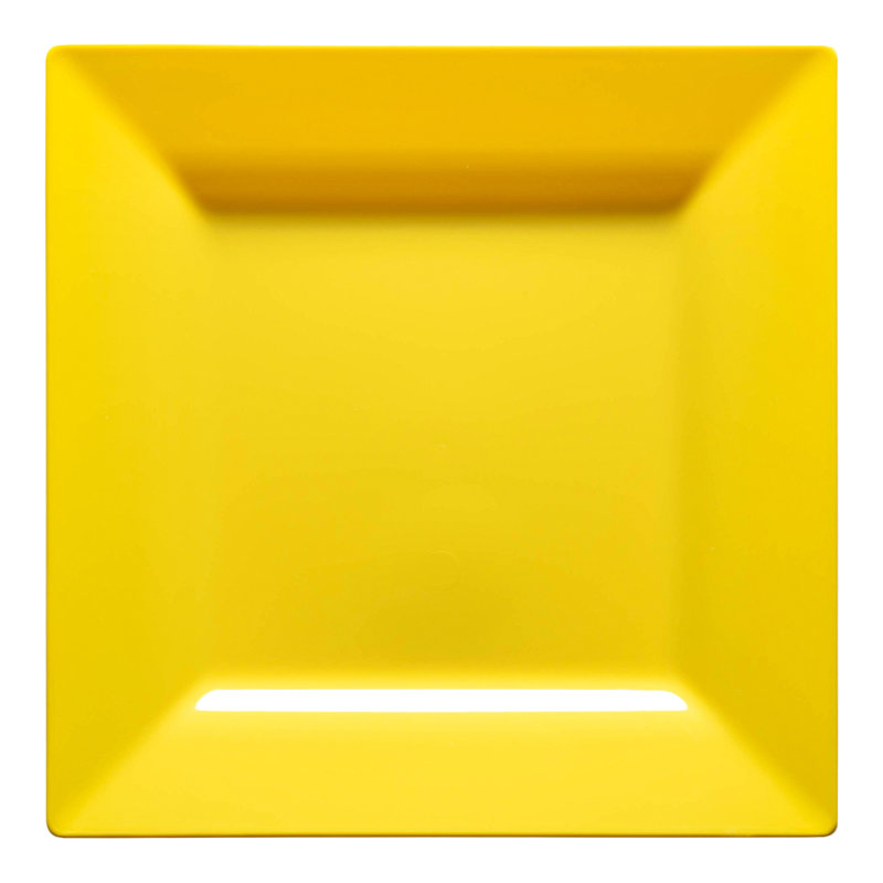 Assiettes plates jaunes en plastique (9,5 po), Jaune
