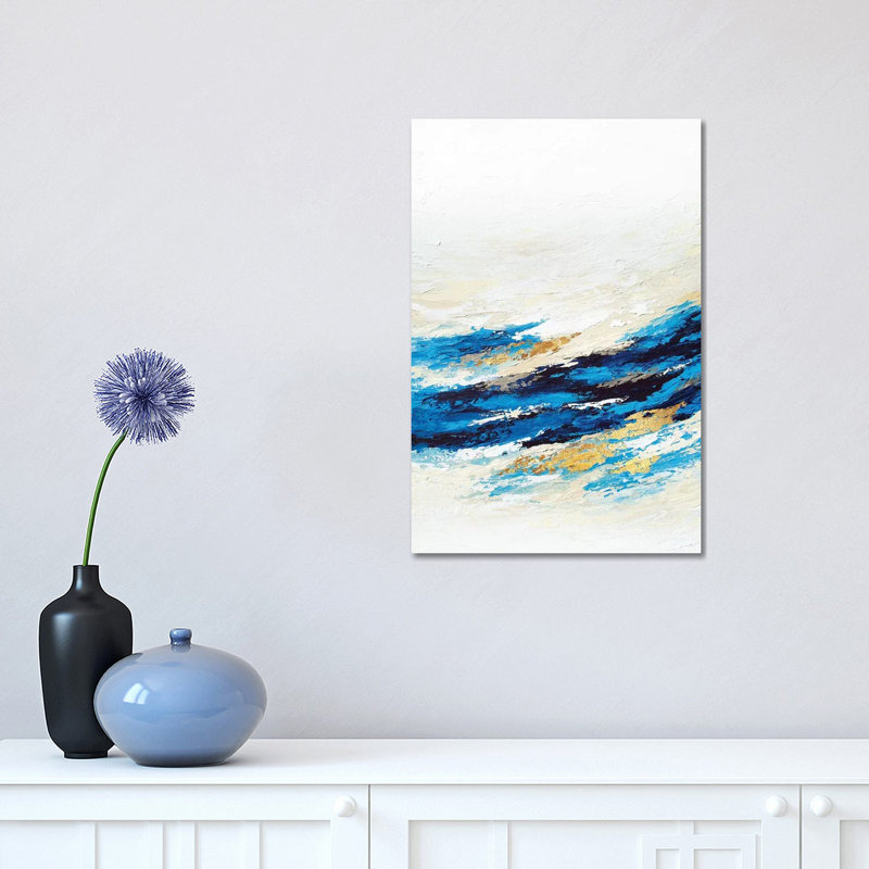 Serenity Wave 1 Piece Wall Art on Canvas, 30.48 cm H x 45.72 cm W, Wrapped Canvas