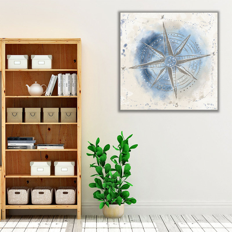 «Explore the World II Blue Brown», reproduction d'art sur toile, H 12 po x l 12 po