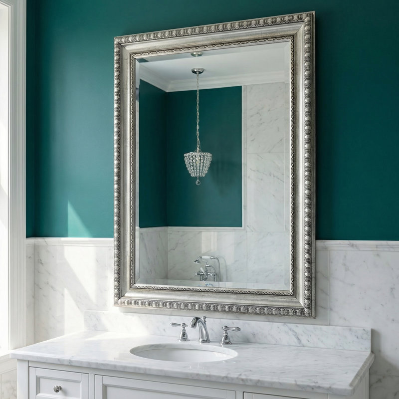 Miroir mural argenté, Argent