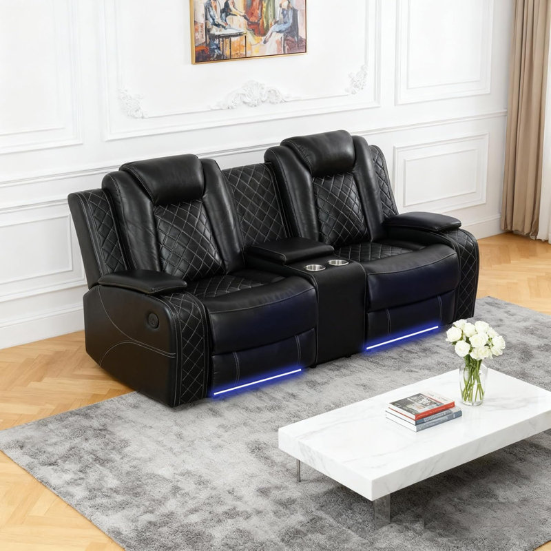 Canapé inclinable en cuir Loveseat