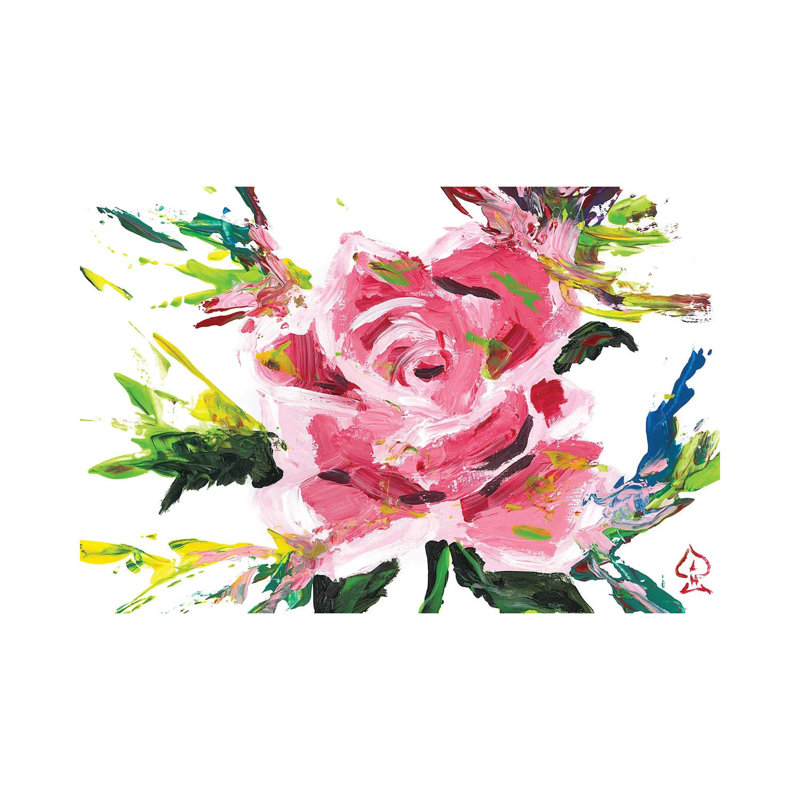 Pink Rose Abstract by Andrew Harr - Painting on Canvas, Wrapped Canvas, 66.04cm H x 101.6cm W x 1.91cm D