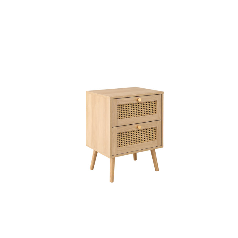 Noemi 2 Drawer Bedside Table, Oak