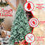 Arbre de Noël de 7,5 pi avec teinte bleue, 2148 pointes, conception à charnières, apparence réaliste, support en métal pour arbre de saison décoré