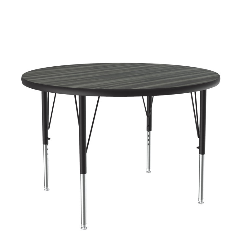 Table d'activité circulaire à hauteur ajustable, Bois flottant Nouvelle-Angleterre, H 29 po x L 36 po x l 36 po