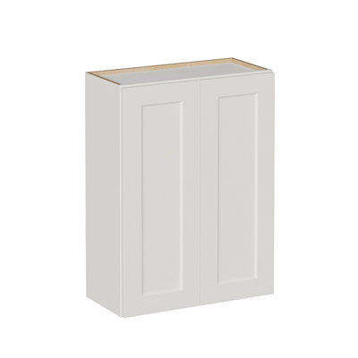  Laundry Room Cabinets Wall Mounted with Doors & Shelves, Solid Wood RTA Medicine Storage Cabinet, 27"Wx36"Hx12"D Inch White Shaker Hanging Cupboard, Space-Saving for Kitchen, Bathroom, Garage