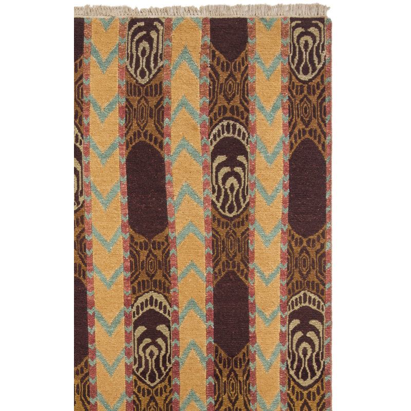 Tapis ikat en laine noué à la main Vera, Rectangle 6 pi x 9 pi
