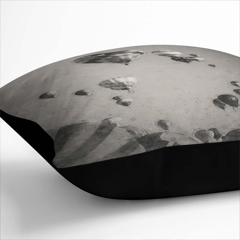 Square Throw Cushion, Black, 40cm H x 40cm W x 15cm D