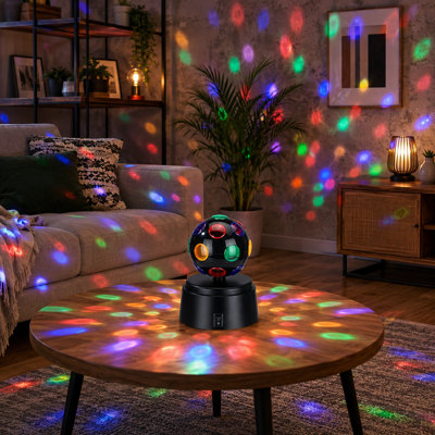 6-Piece Mini Disco Ball LED Party Lights with 360° Rotation