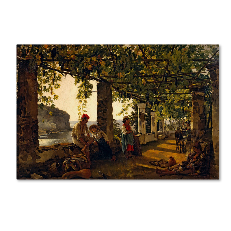 «A Veranda Overgrown With Grape Vines», reproduction sur toile tendue, 16 po x 24 po