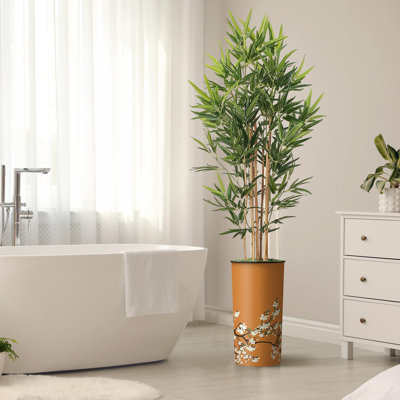 Artificial Tree in Contemporary Planter Fake Bamboo Silk Tree (Plant Pot Plus Tree)
