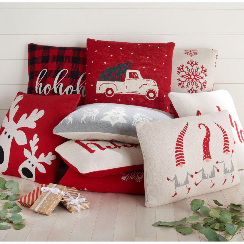Cotton Reversible Throw Pillow