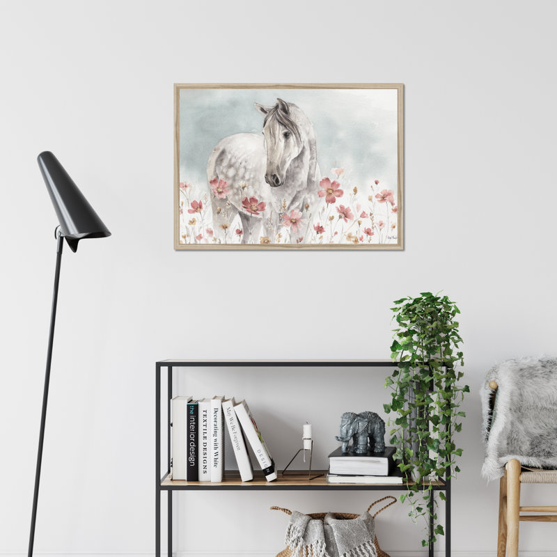 Wild Horses I 1 Piece Painting, 55cm H x 80cm W x 2.3cm D, Natural Wood Framed Paper Print